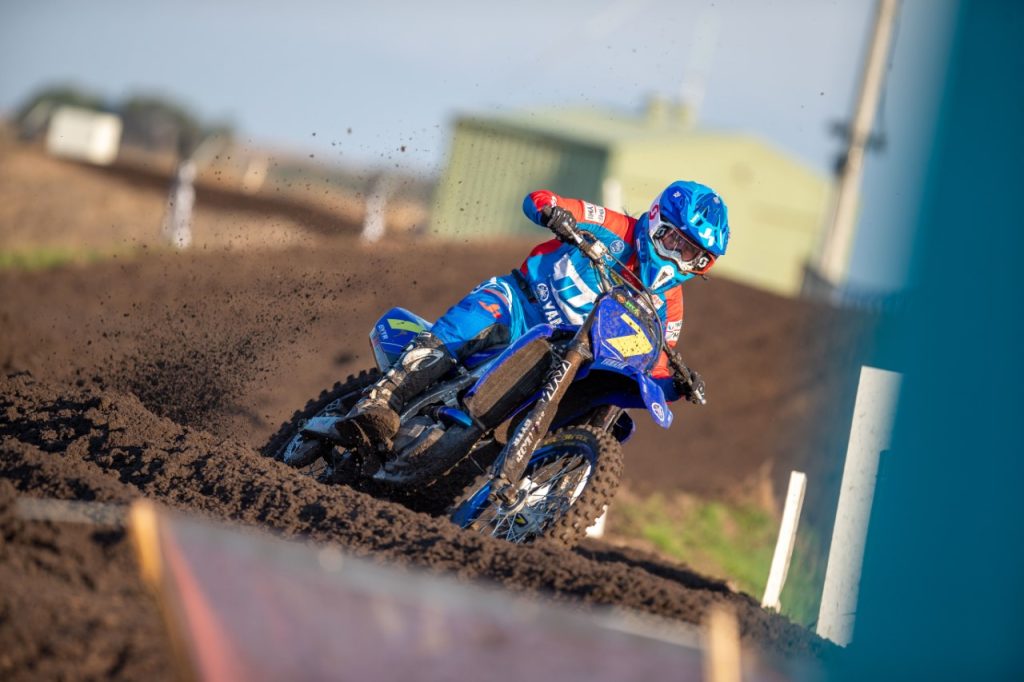 #7 Charli Cannon (Yahama) at Round 1 ProMX Championship, Wonthaggi in Wonthaggi, Victoria.<br /> Shot for Foremost Media by Marc Jones Photography.<br /> Image Details<br /> Camera: Canon Canon EOS-1D X Mark II<br /> Lens: EF300mm f/2.8L IS USM<br /> f 2.8<br /> 1/2000 sec<br /> ISO 200<br /> Credit: Marc Jones<br /> Date: 27 March 2022