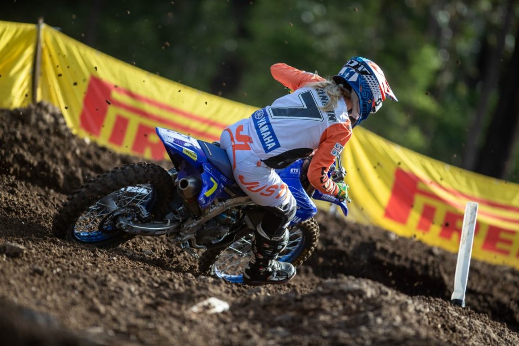 #7 Charli Cannon (Yamaha) at Round 5 ProMX Championship, Maitland MX Club in Rutherford, New South Wales.<br /> Shot for Foremost Media by Marc Jones Photography.<br /> Image Details<br /> Camera: Canon Canon EOS-1D X Mark II<br /> Lens: EF300mm f/2.8L IS USM<br /> f 2.8<br /> 1/2000 sec<br /> ISO 500<br /> Credit: Marc Jones<br /> Date: 26 June 2022