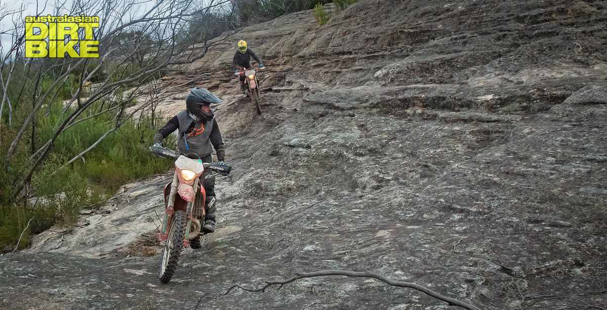 Traversing off-camber rock climbs