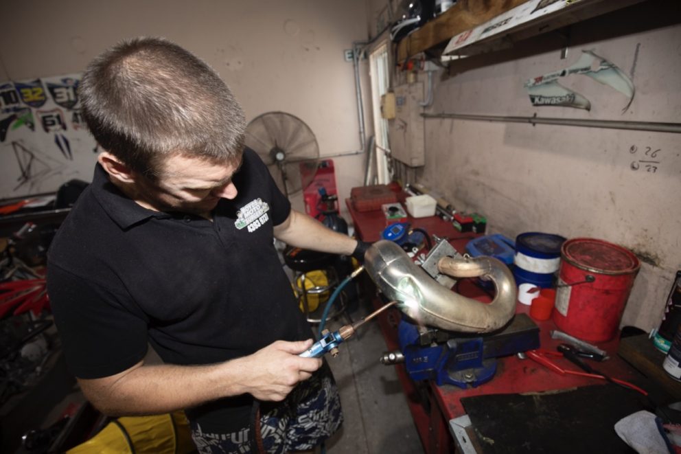 TECH HOW TO REMOVE EXHAUST DENTS Australasian Dirt Bike Magazine
